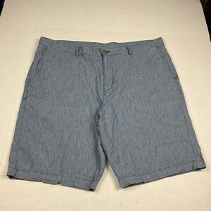Tommy Bahama Mens Chino Shorts Pinstriped Casual Linen Blend Zip Up Size 40